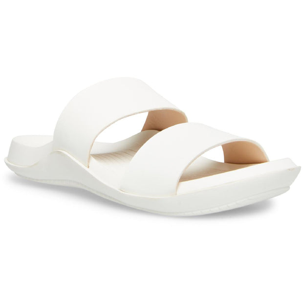 Libraa Womens Faux Leather Slip On Footbed Sandals