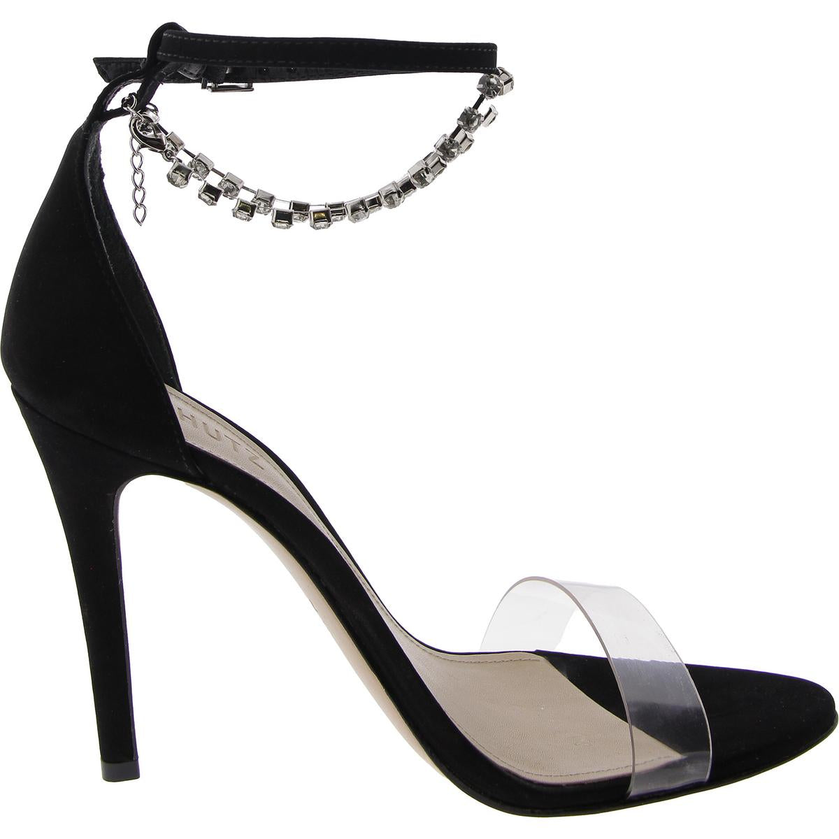 Lah Womens Leather Ankle Strap Heels