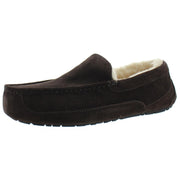Ascot Mens Suede Shearling Moccasin Slippers