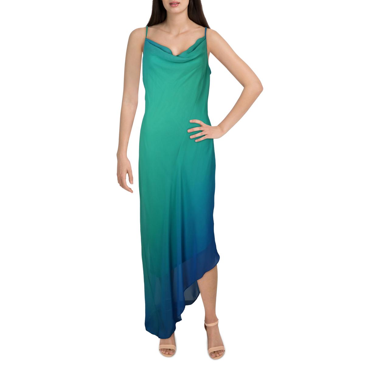 Womens Chiffon Asymmetric Maxi Dress