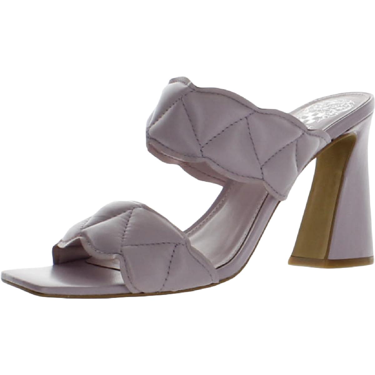 Renneya Womens Leather Square Toe Mule Sandals