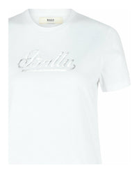 Bally Womens Metallic Logo Print T-Shirt