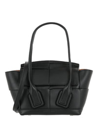 Bottega Veneta Womens Arco 33 Mini Grainy Leather Top-Handle Bag Small Black