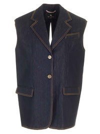Etro Women Denim Waistcoat