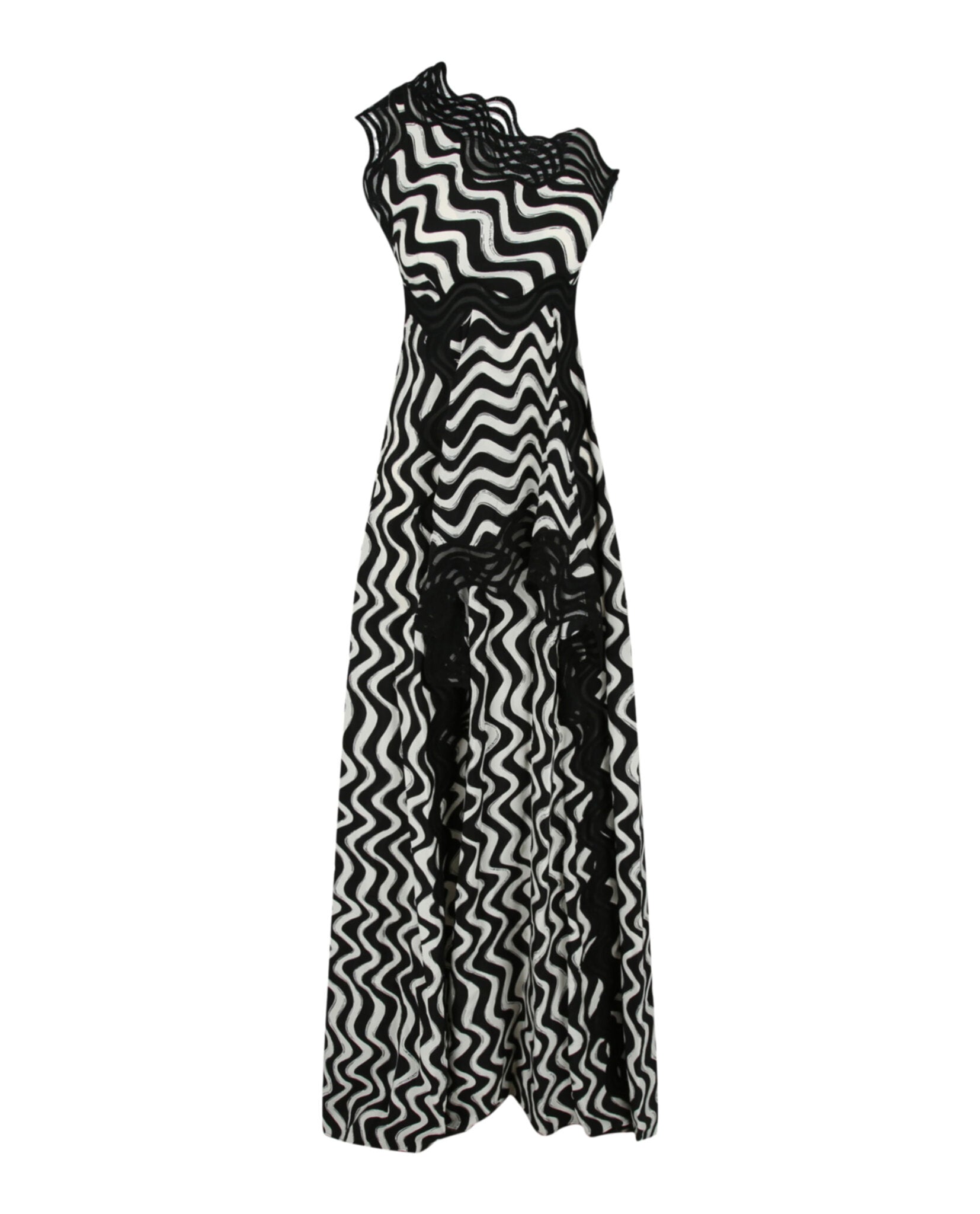 Stella McCartney Womens Macey Silk Dress Black Ivory