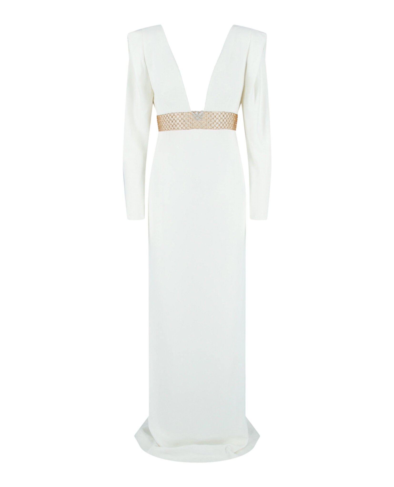 Stella McCartney Womens Long Sleeve Plunging-Neck Gown