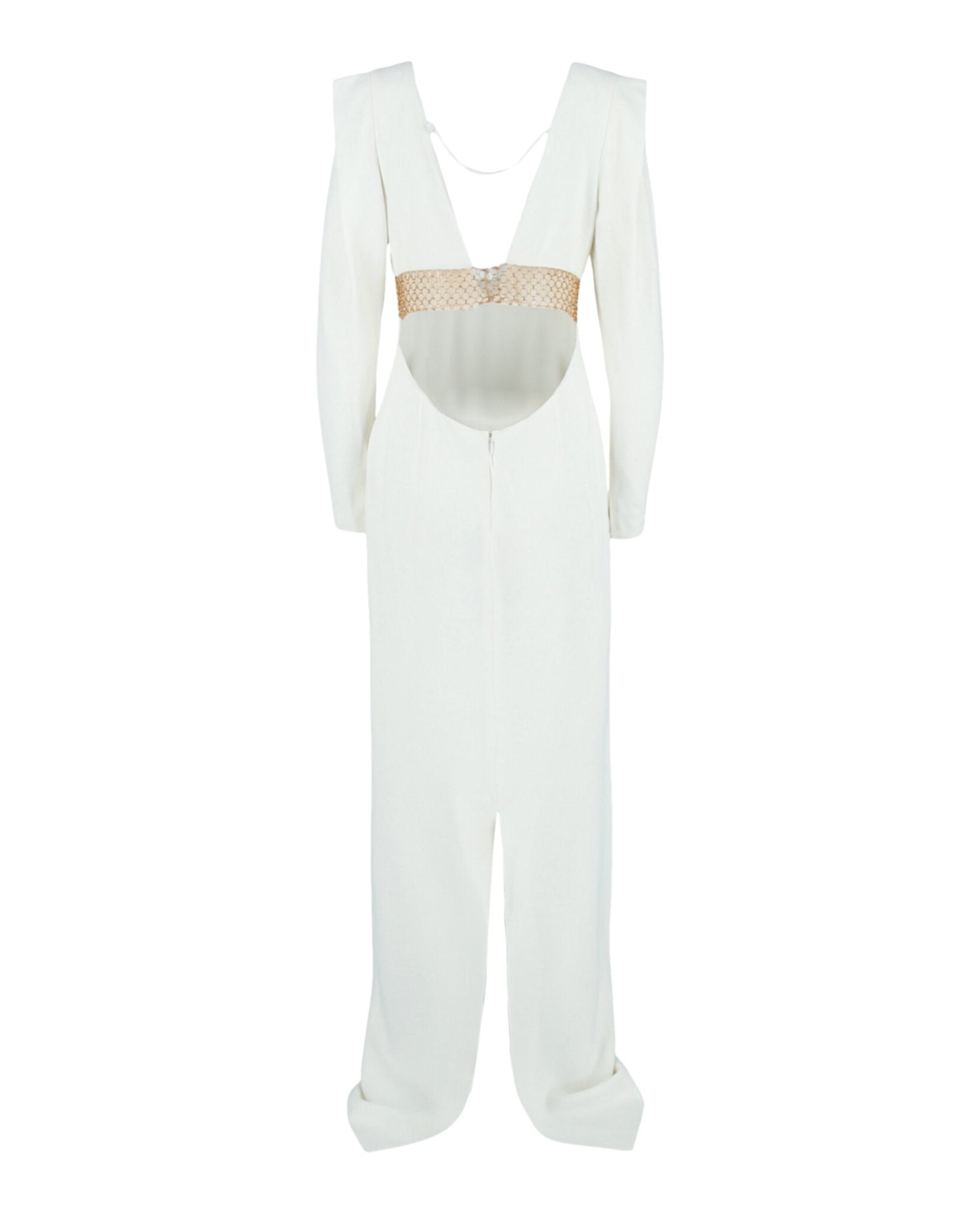 Stella McCartney Womens Long Sleeve Plunging-Neck Gown