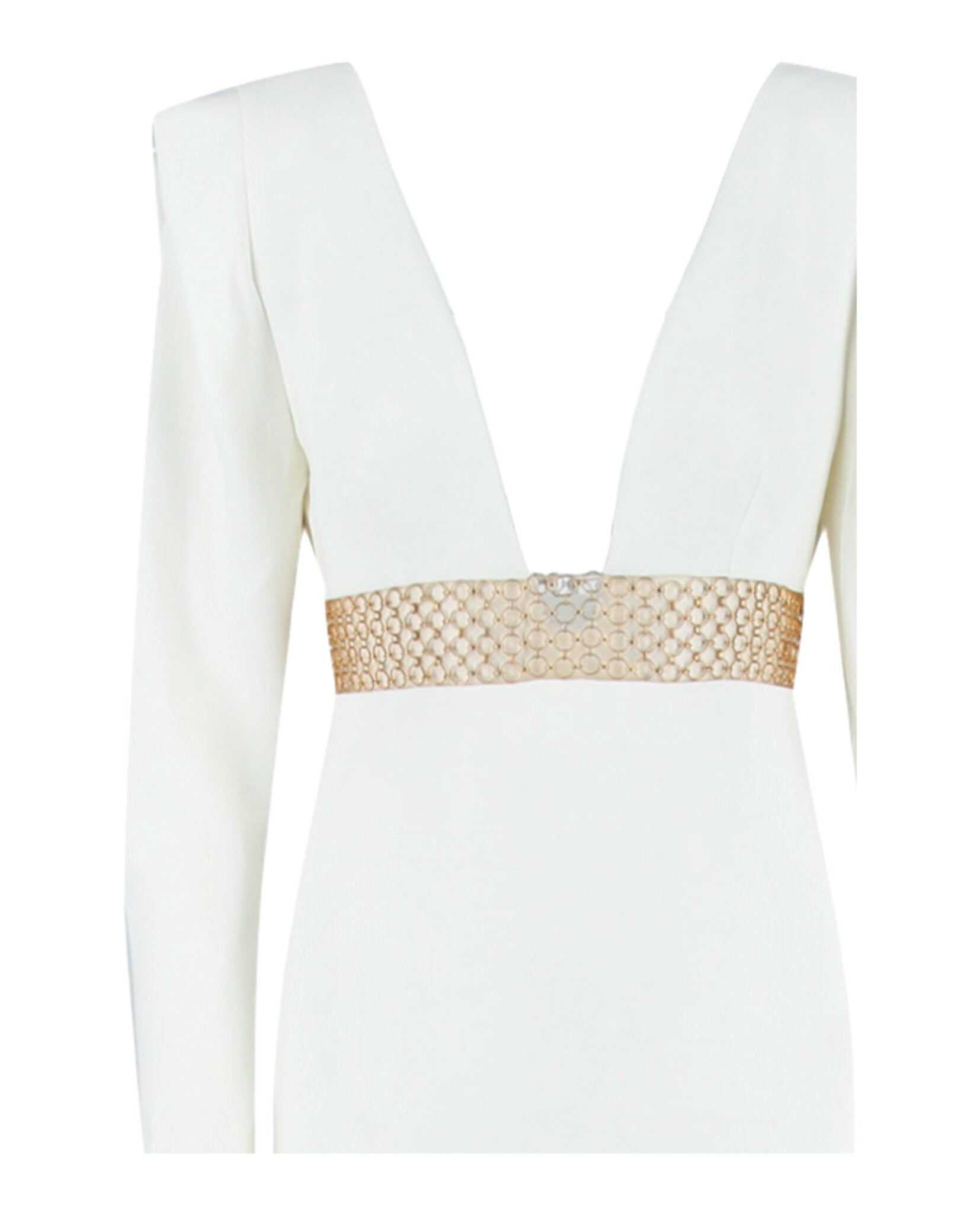 Stella McCartney Womens Long Sleeve Plunging-Neck Gown