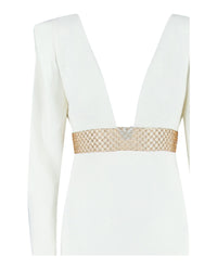 Stella McCartney Womens Long Sleeve Plunging-Neck Gown