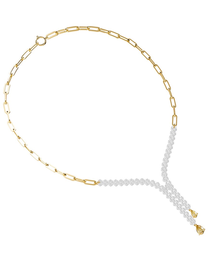 18K Vermeil 4.12 Ct. Tw. Lab-Grown Diamond Drop Necklace