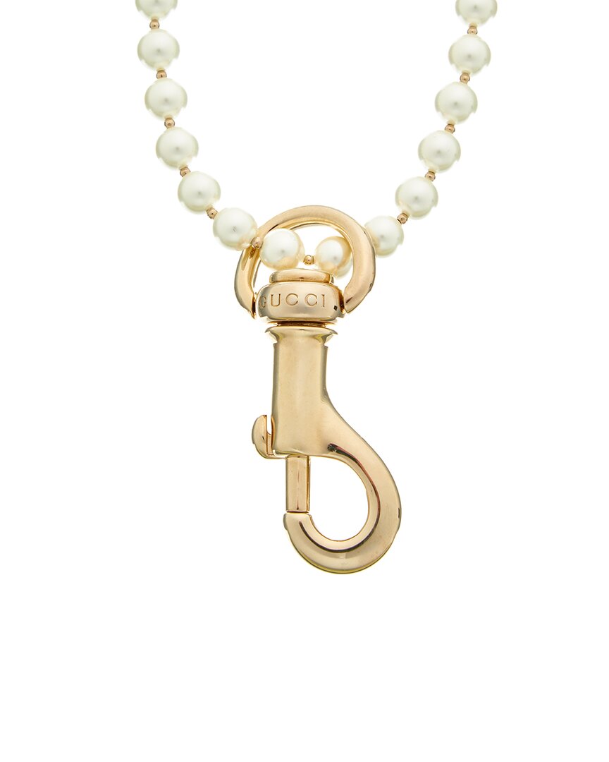 Gucci Glass Pearl Necklace Black