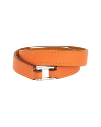 Hermès Hermès Leather Rivale Double Tour Silver Gloves Bracelet (Authentic Pre-Loved)