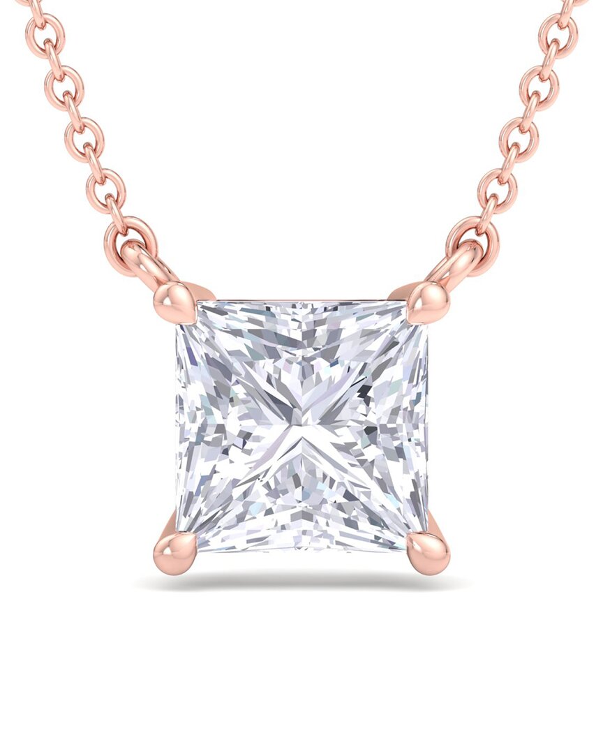 14K Rose Gold 3.00 Ct. Tw. Lab-Grown Diamond Solitaire Pendant No Color