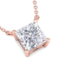14K Rose Gold 3.00 Ct. Tw. Lab-Grown Diamond Solitaire Pendant