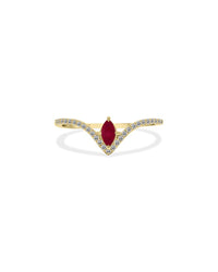Gem Spark 14K 0.27 Ct. Tw. Diamond & Ruby Ring 7 No Color