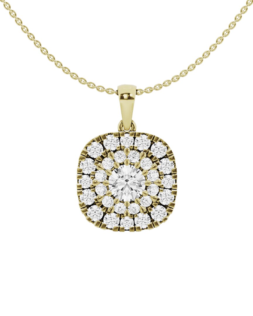 14K 2.00 Ct. Tw. Lab-Grown Diamond Halo Pendant Necklace No Color