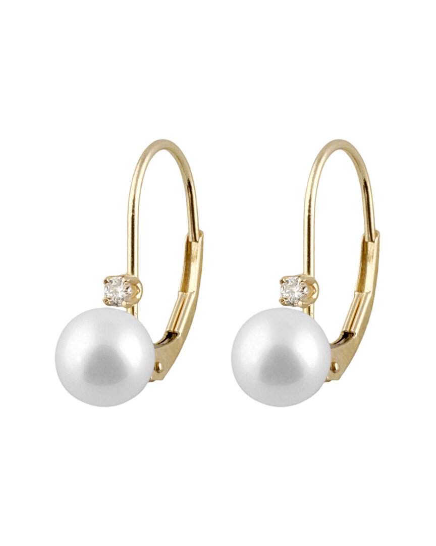 Masako Pearls 0.06 Ct. Tw. Diamond & Akoya Pearl Earrings No Color