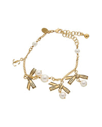 Jimmy Choo Ribbon Charm Bracelet Gold Black White