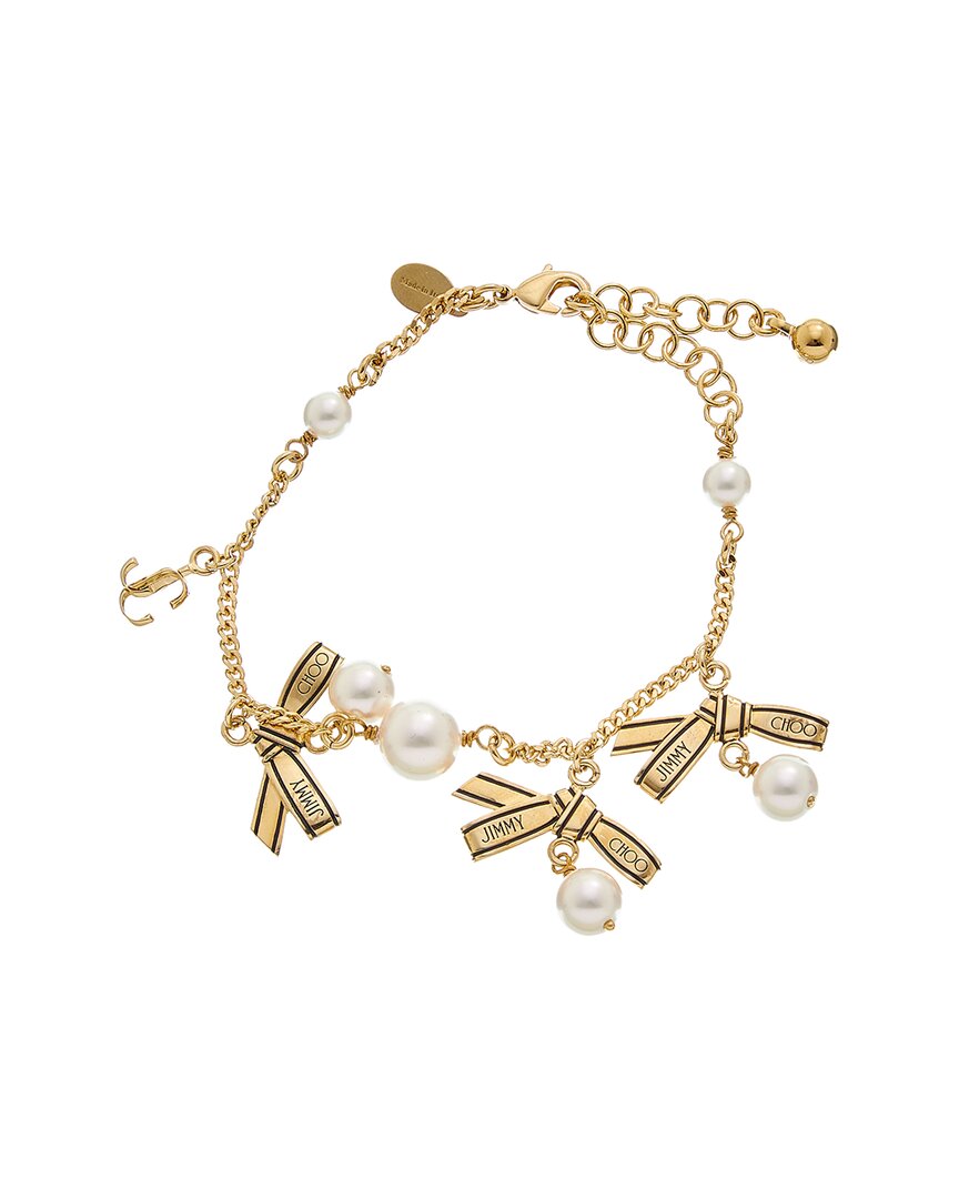 Jimmy Choo Ribbon Charm Bracelet Gold Black White