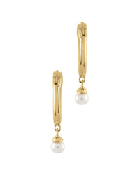 Pajure Fine Jewelry 18K Over Silver Freshwatermm Drop Hoops