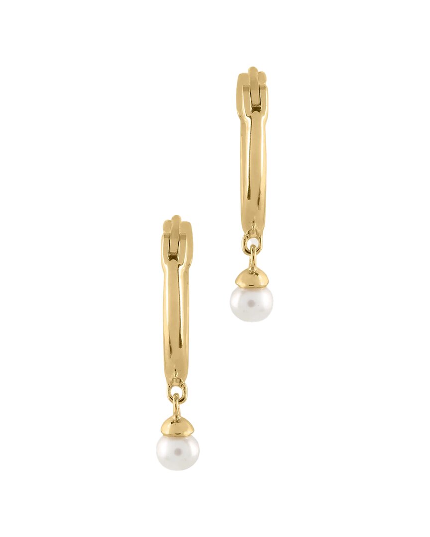 Pajure Fine Jewelry 18K Over Silver Freshwatermm Drop Hoops