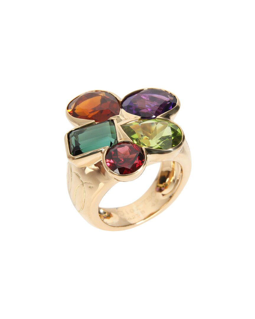 Pre-Owned Christian Dior Asymmetrical 18K Diamond Mix Ring (Authentic Pre-Loved)