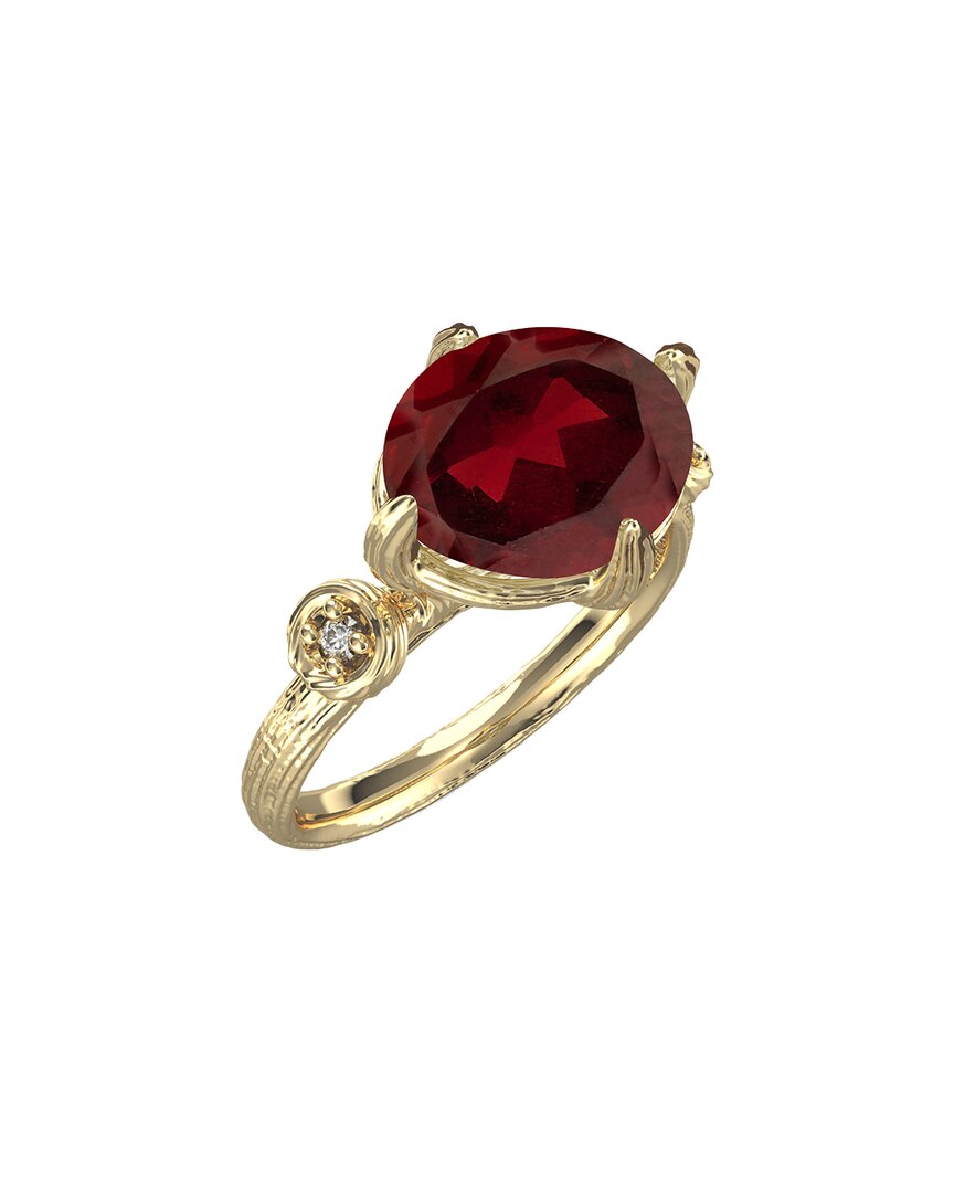 I. Reiss 14K 3.55 Ct. Tw. Diamond & Garnet Cocktail Ring