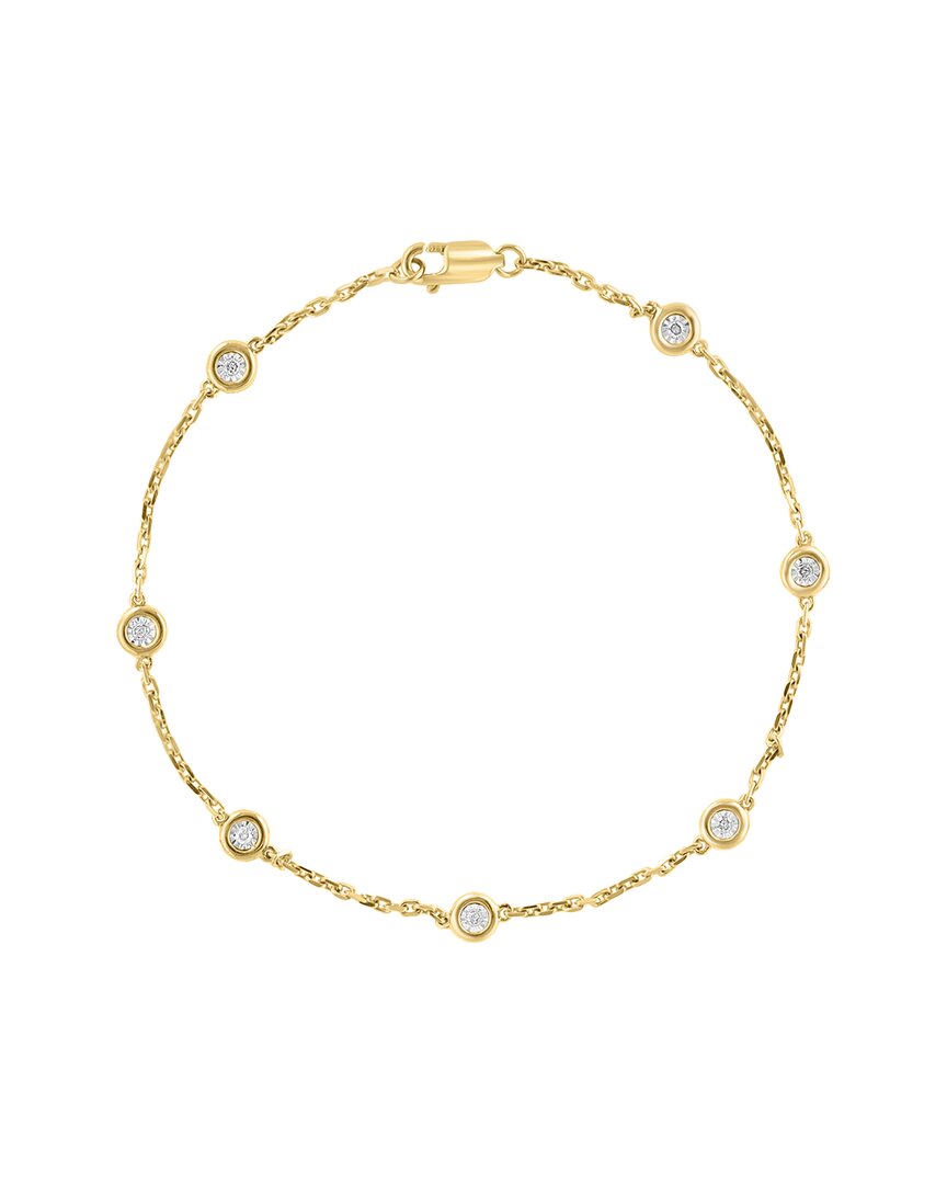 Effy Fine Jewelry 14K Over Silver 0.07 Ct. Tw. Diamond Bracelet