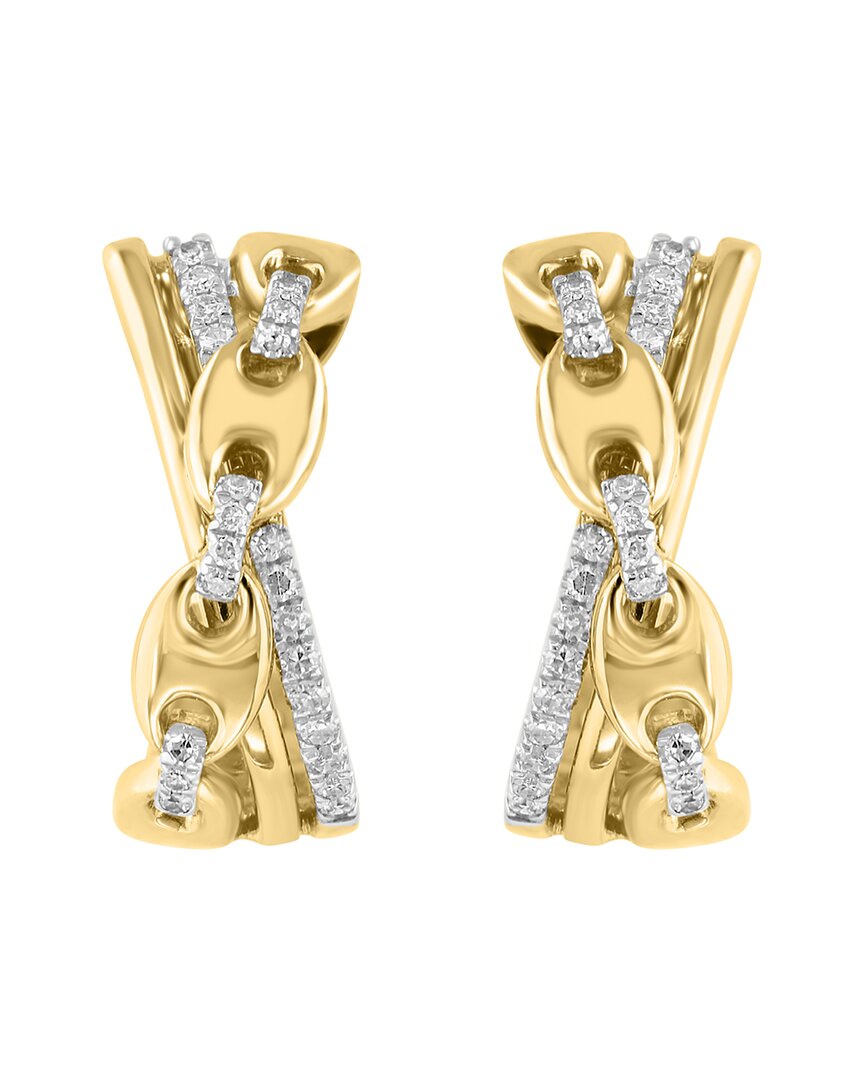 Effy Fine Jewelry 14K Over Silver 0.17 Ct. Tw. Diamond Earrings