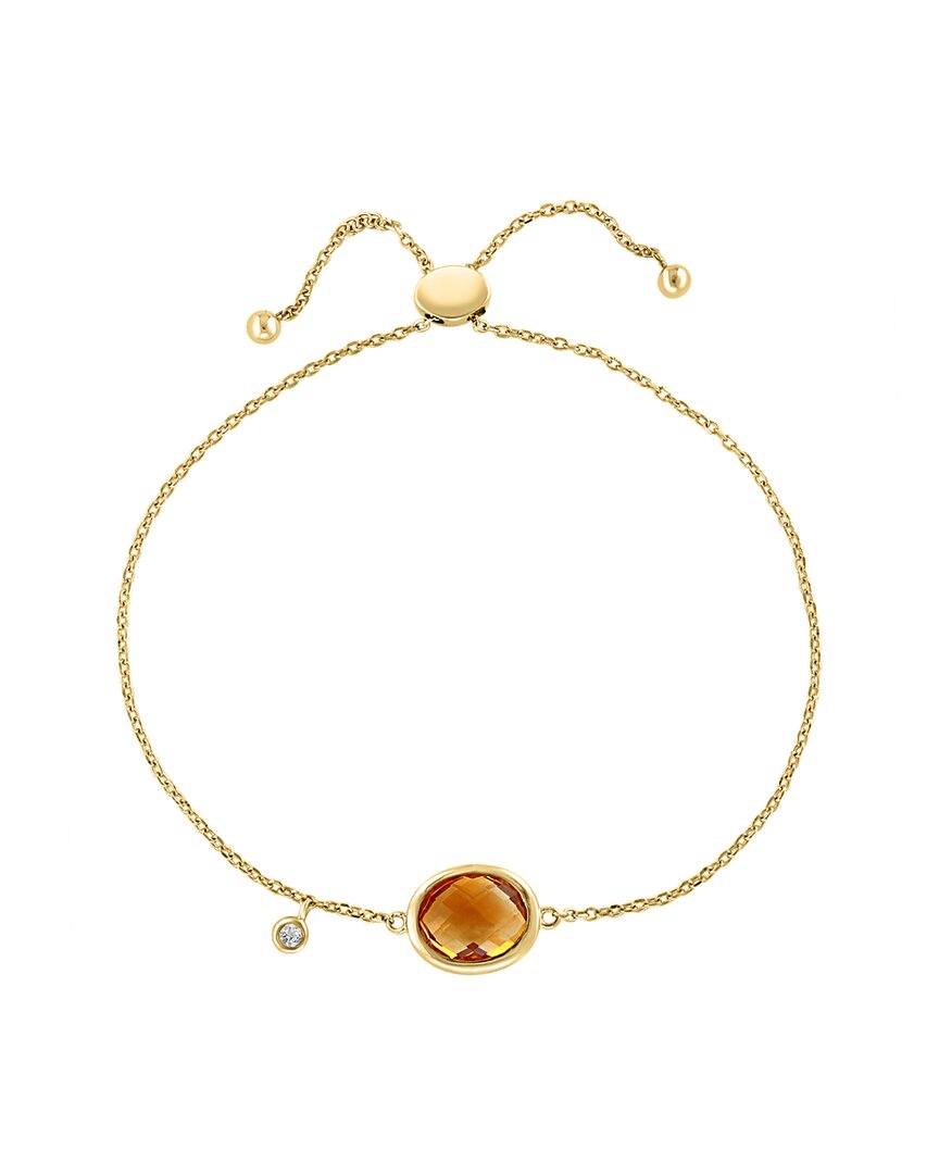 Effy Fine Jewelry 14K Over Silver 2.70 Ct. Tw. White Topaz, Citrine Bracelet