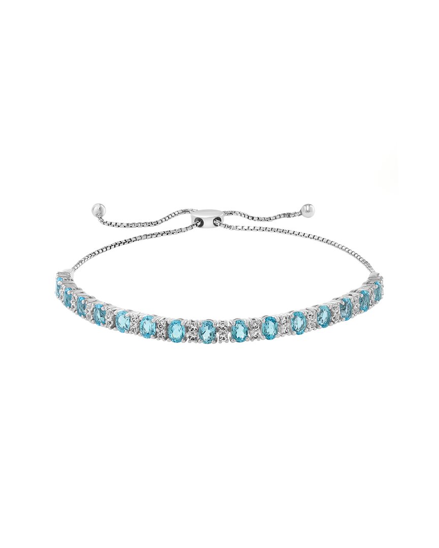 Effy Fine Jewelry Silver 3.80 Ct. Tw. Blue Topaz, White Sapphire Bracelet