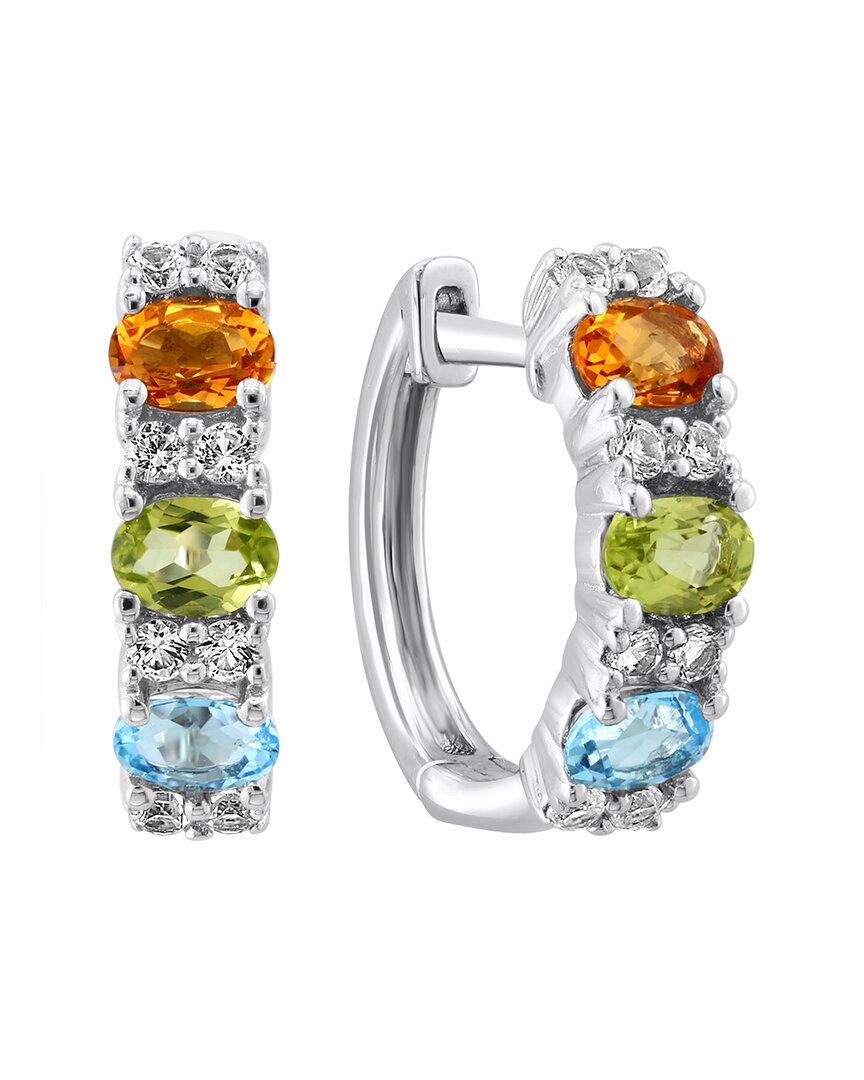 Effy Fine Jewelry 14K Over Silver 1.35 Ct. Tw. Blue Topaz, Citrine, Peridot,