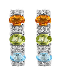 Effy Fine Jewelry 14K Over Silver 1.35 Ct. Tw. Blue Topaz, Citrine, Peridot,