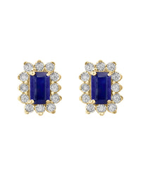 Effy Fine Jewelry 14K Over Silver 0.87 Ct. Tw. Diamond & Sapphire Earrings