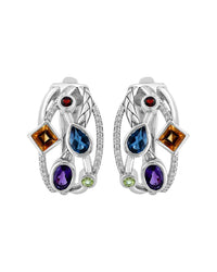 Effy Fine Jewelry Silver 2.83 Ct. Tw. Diamond & Amethyst, London Blue Topaz,