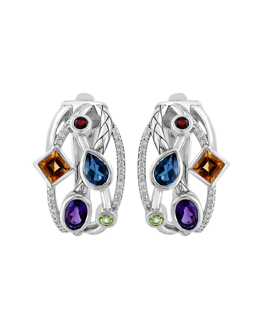 Effy Fine Jewelry Silver 2.83 Ct. Tw. Diamond & Amethyst, London Blue Topaz,