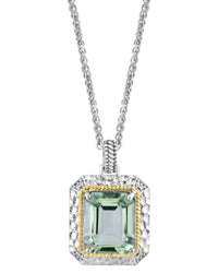Effy Fine Jewelry Silver 5.32 Ct. Tw. Diamond & Green Amethyst Necklace
