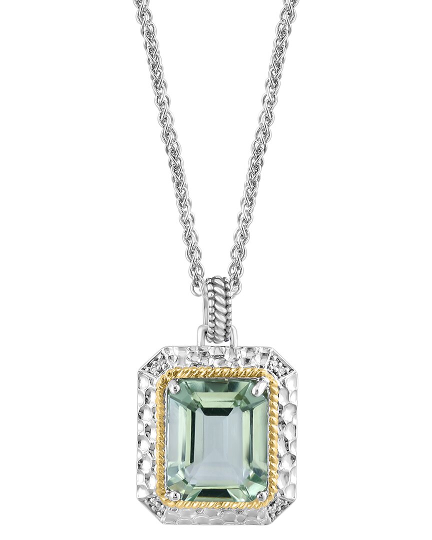 Effy Fine Jewelry Silver 5.32 Ct. Tw. Diamond & Green Amethyst Necklace