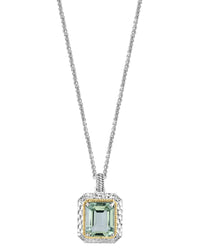Effy Fine Jewelry Silver 5.32 Ct. Tw. Diamond & Green Amethyst Necklace