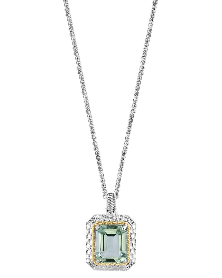 Effy Fine Jewelry Silver 5.32 Ct. Tw. Diamond & Green Amethyst Necklace
