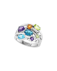 Effy Fine Jewelry Silver 3.06 Ct. Tw. Diamond & Amethyst, Blue Topaz, London