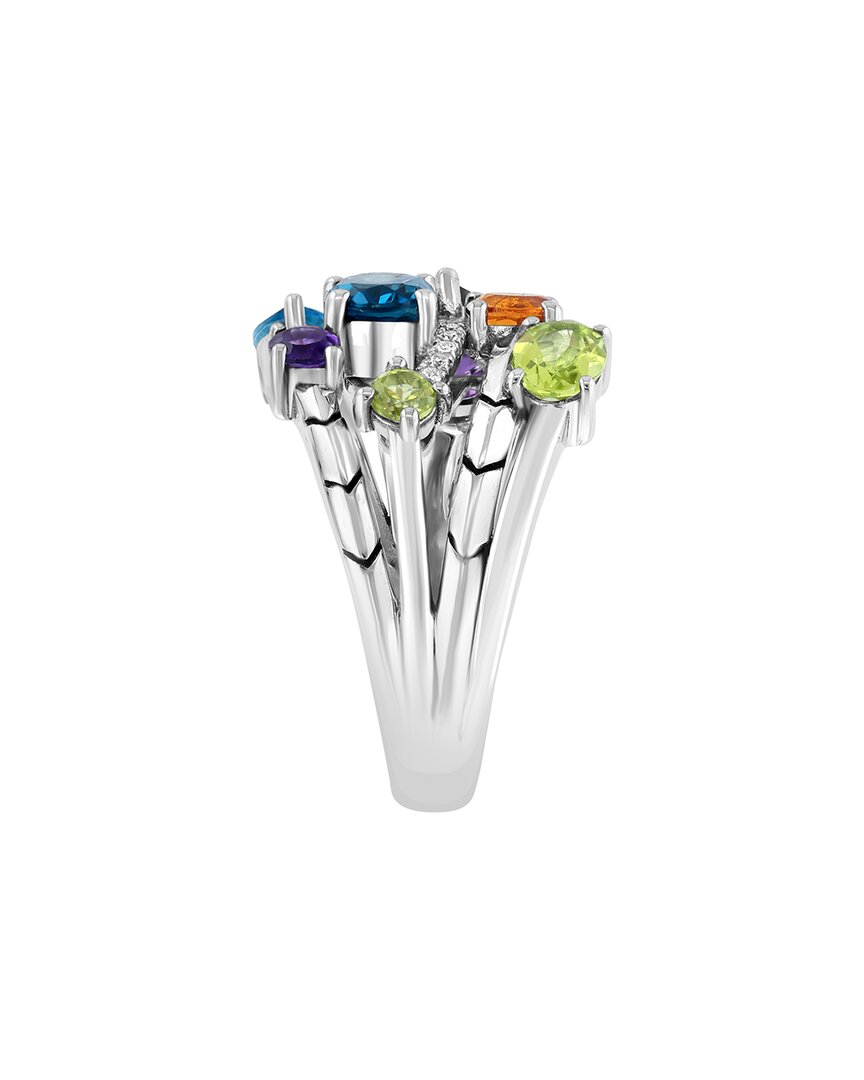 Effy Fine Jewelry Silver 3.06 Ct. Tw. Diamond & Amethyst, Blue Topaz, London