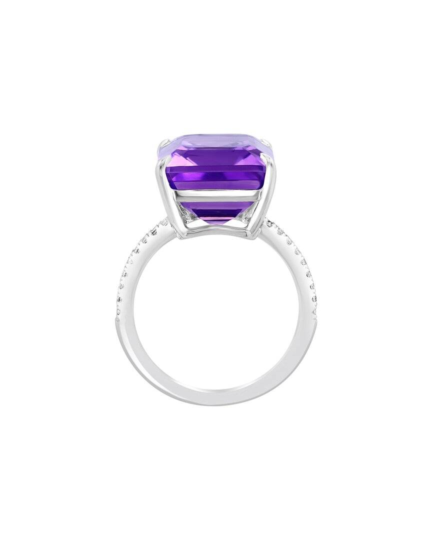 Effy Fine Jewelry Silver 12.50 Ct. Tw. Amethyst, White Sapphire Ring
