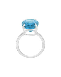Effy Fine Jewelry Silver 12.00 Ct. Tw. Sky Blue Topaz, White Sapphire Ring