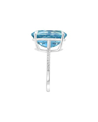 Effy Fine Jewelry Silver 12.00 Ct. Tw. Sky Blue Topaz, White Sapphire Ring