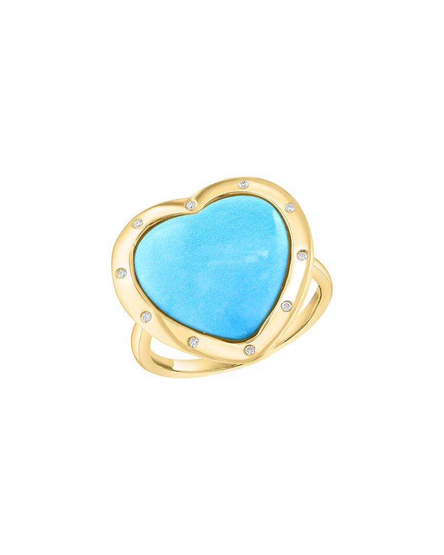 Effy Fine Jewelry 14K Over Silver 4.93 Ct. Tw. Diamond & Turquoise Ring