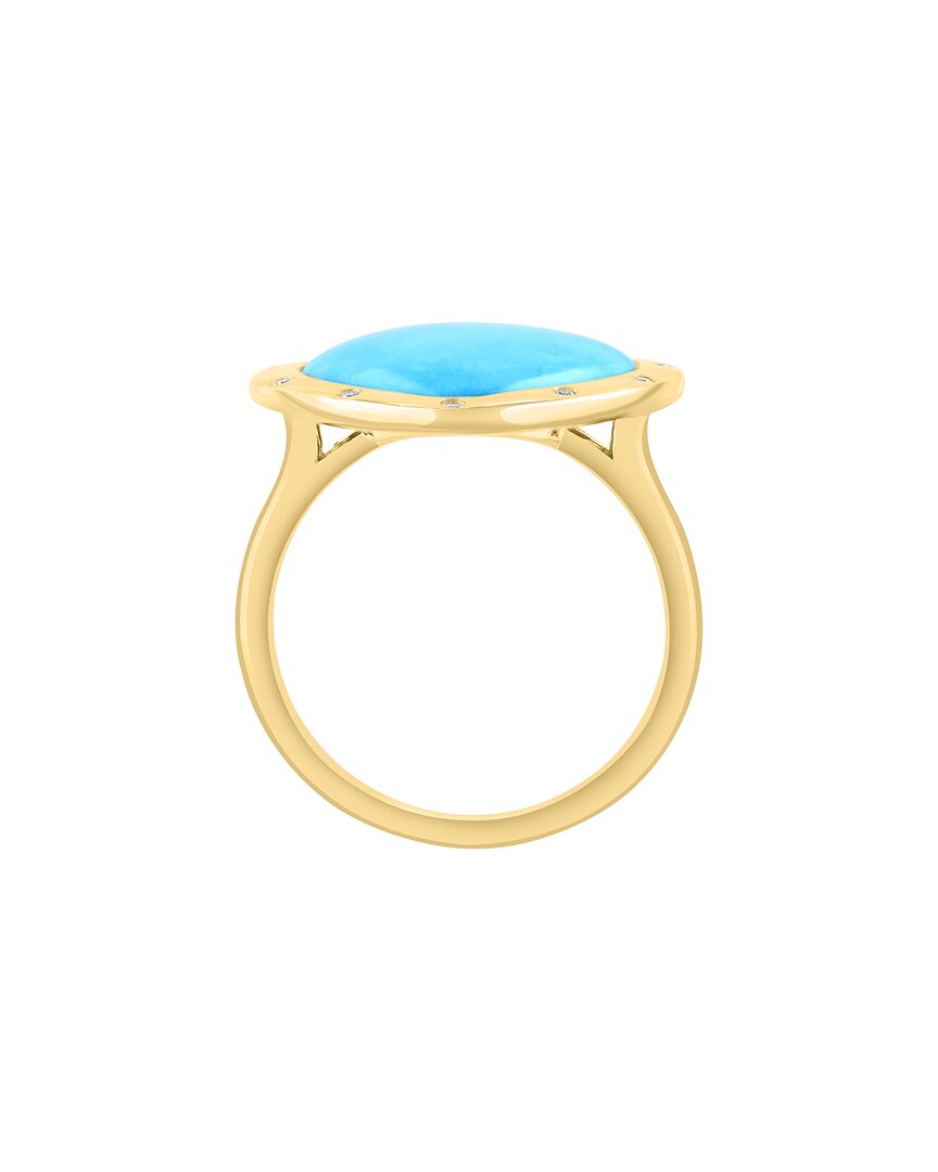 Effy Fine Jewelry 14K Over Silver 4.93 Ct. Tw. Diamond & Turquoise Ring