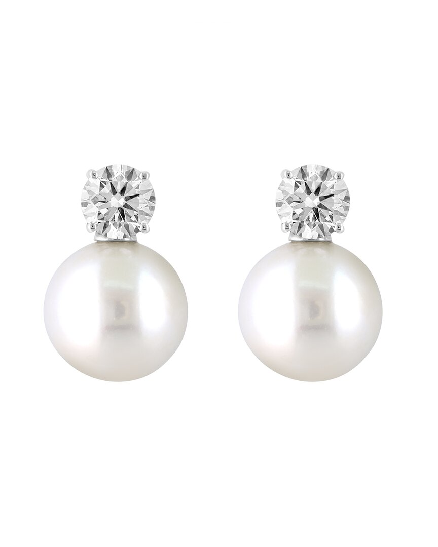 Effy Fine Jewelry Silver 1.00 Ct. Tw. Diamond & 10Mm Pearl Earrings
