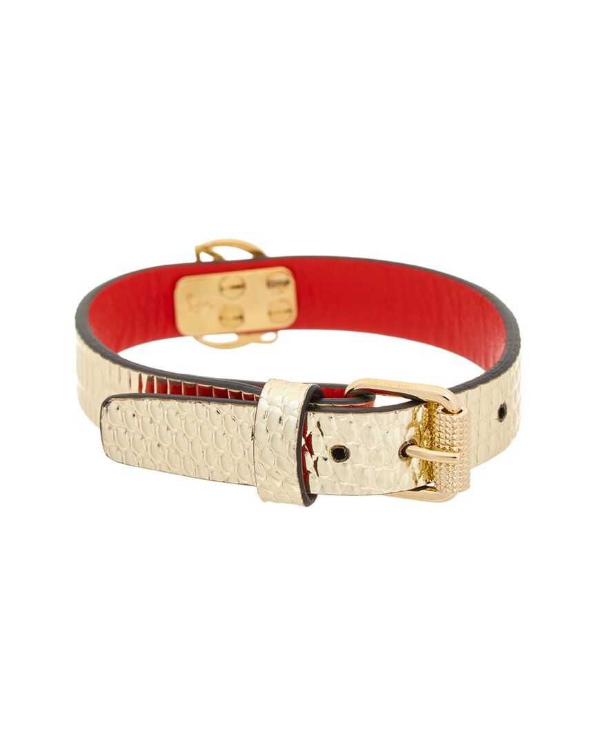 Christian Louboutin Christian Louboutin Logo Leather Bracelet