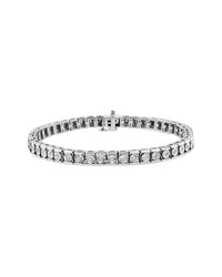 Haus of Brilliance Haus Of Brilliance Silver 0.10 Ct. Tw. Diamond Tennis Bracelet